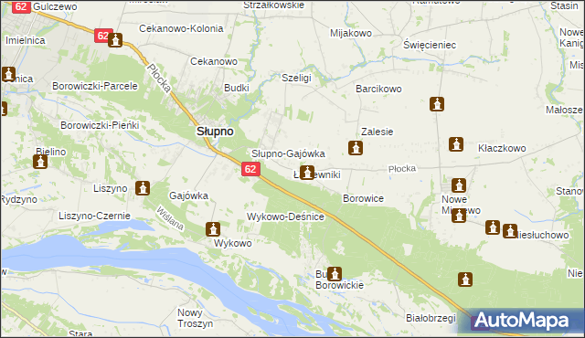 mapa Łagiewniki gmina Bodzanów, Łagiewniki gmina Bodzanów na mapie Targeo