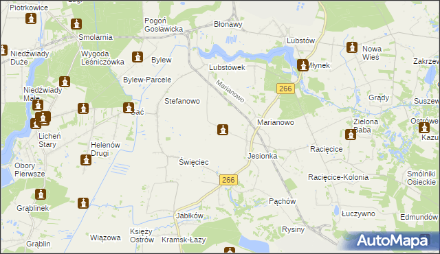 mapa Łagiewniki gmina Sompolno, Łagiewniki gmina Sompolno na mapie Targeo