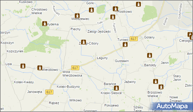 mapa Łaguny, Łaguny na mapie Targeo