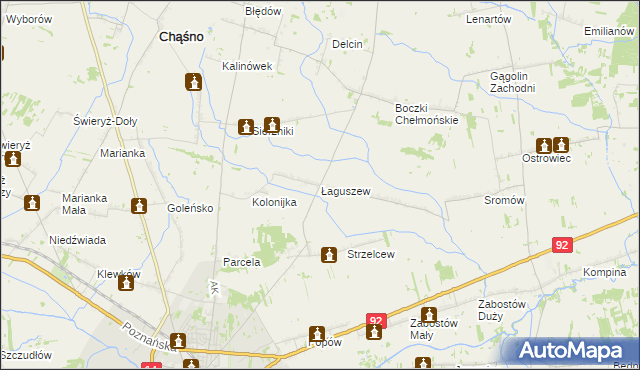 mapa Łaguszew, Łaguszew na mapie Targeo