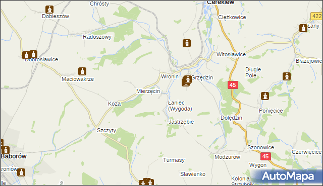 mapa Łaniec, Łaniec na mapie Targeo