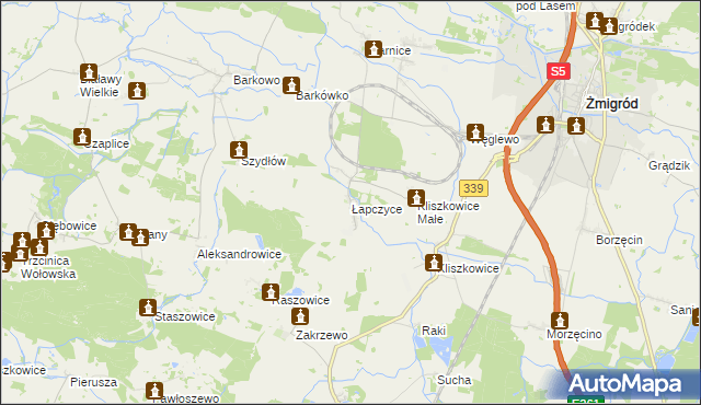 mapa Łapczyce, Łapczyce na mapie Targeo