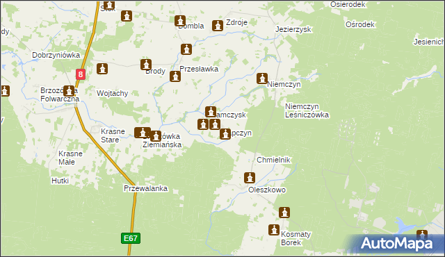 mapa Łapczyn, Łapczyn na mapie Targeo