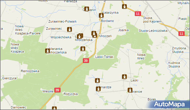 mapa Laski-Tartak, Laski-Tartak na mapie Targeo