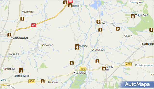 mapa Lasocice gmina Łambinowice, Lasocice gmina Łambinowice na mapie Targeo