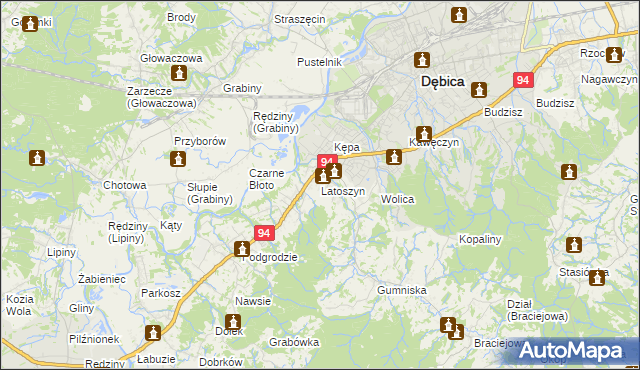 mapa Latoszyn, Latoszyn na mapie Targeo