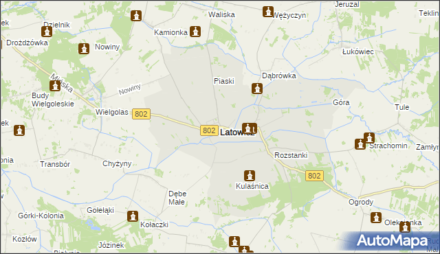 mapa Latowicz, Latowicz na mapie Targeo