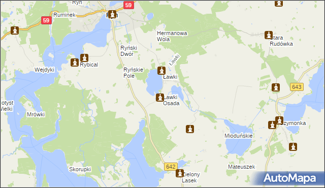 mapa Ławki Osada, Ławki Osada na mapie Targeo