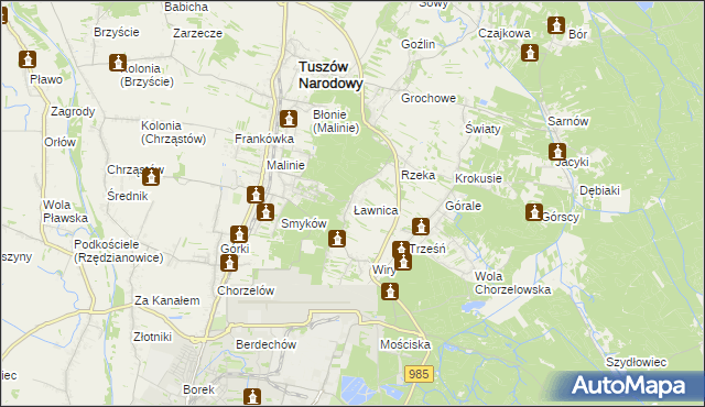 mapa Ławnica, Ławnica na mapie Targeo