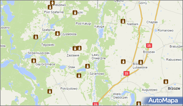 mapa Ławy Drwęczne, Ławy Drwęczne na mapie Targeo