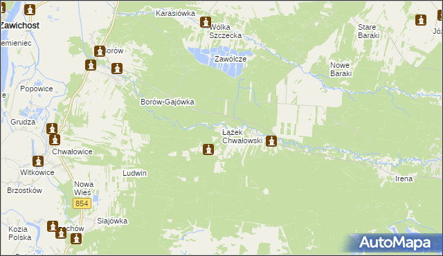mapa Łążek Chwałowski, Łążek Chwałowski na mapie Targeo