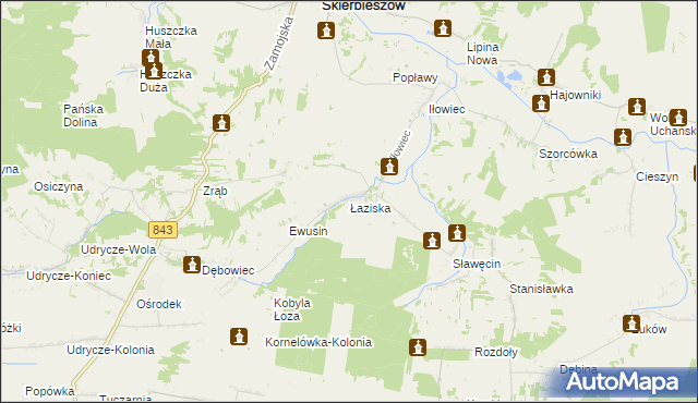 mapa Łaziska gmina Skierbieszów, Łaziska gmina Skierbieszów na mapie Targeo