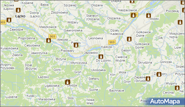 mapa Łazy Brzyńskie, Łazy Brzyńskie na mapie Targeo