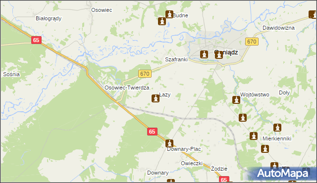 mapa Łazy gmina Goniądz, Łazy gmina Goniądz na mapie Targeo