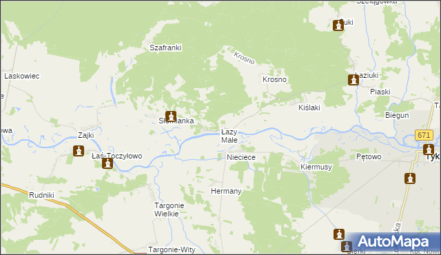 mapa Łazy Małe, Łazy Małe na mapie Targeo