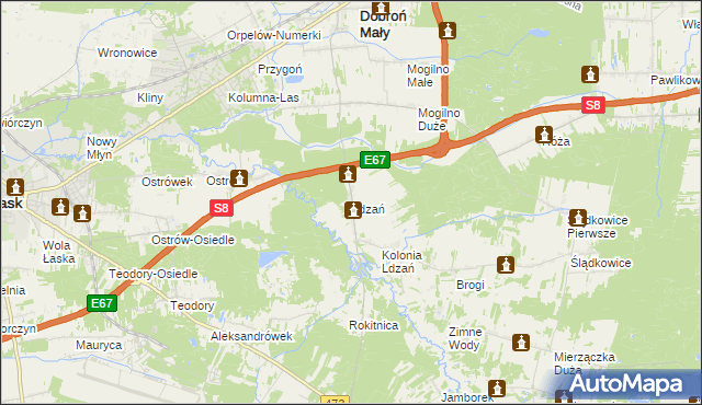 mapa Ldzań, Ldzań na mapie Targeo