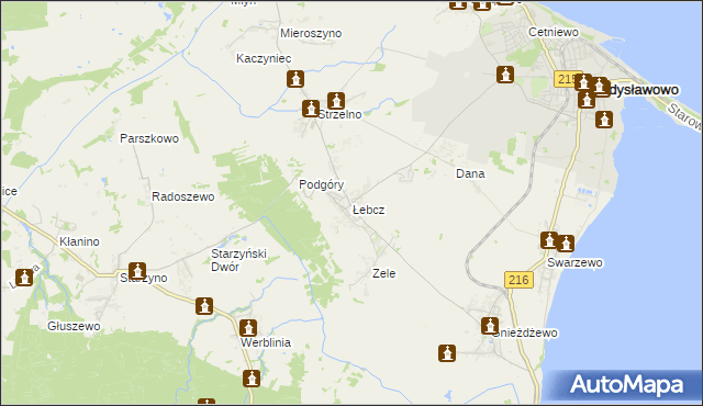 mapa Łebcz, Łebcz na mapie Targeo