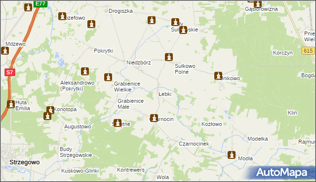 mapa Łebki gmina Strzegowo, Łebki gmina Strzegowo na mapie Targeo