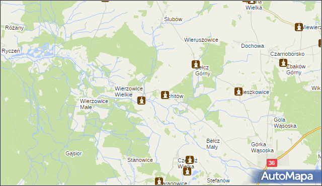 mapa Lechitów, Lechitów na mapie Targeo