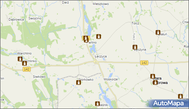 mapa Łęczyca gmina Stara Dąbrowa, Łęczyca gmina Stara Dąbrowa na mapie Targeo