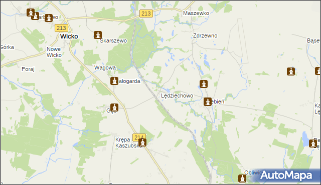 mapa Lędziechowo, Lędziechowo na mapie Targeo