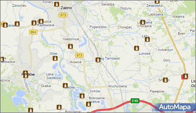 mapa Łęg Tarnowski, Łęg Tarnowski na mapie Targeo