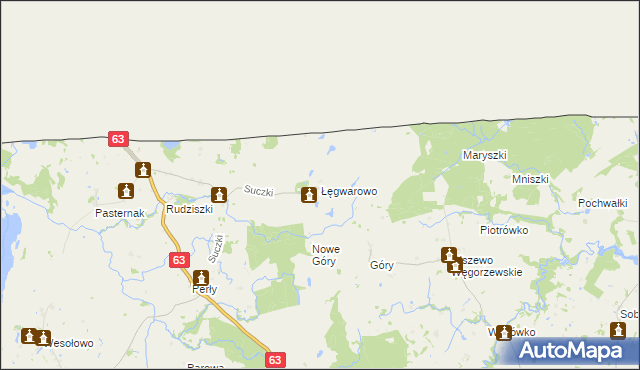 mapa Łęgwarowo, Łęgwarowo na mapie Targeo