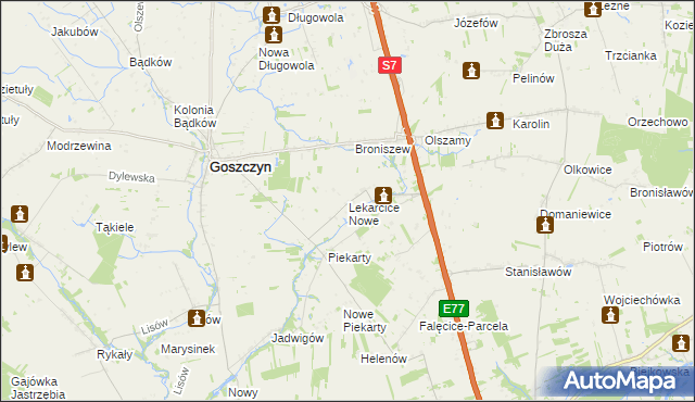 mapa Lekarcice Nowe, Lekarcice Nowe na mapie Targeo