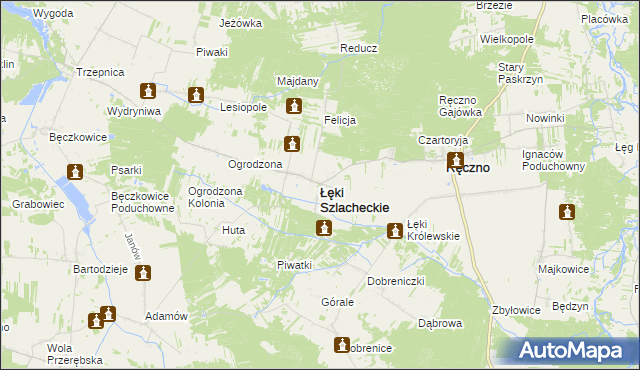 mapa Łęki Szlacheckie, Łęki Szlacheckie na mapie Targeo