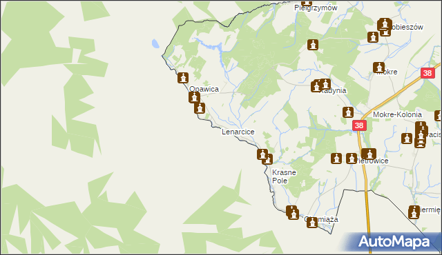 mapa Lenarcice, Lenarcice na mapie Targeo