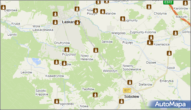 mapa Leokadia, Leokadia na mapie Targeo