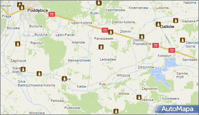 mapa Leokadiew, Leokadiew na mapie Targeo