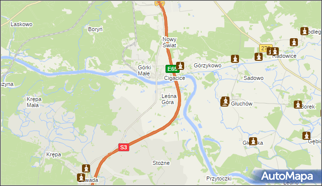 mapa Leśna Góra, Leśna Góra na mapie Targeo