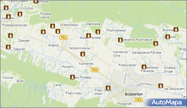 mapa Leśna-Stara Wieś, Leśna-Stara Wieś na mapie Targeo