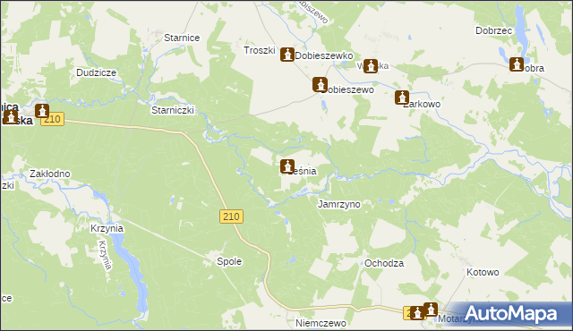 mapa Leśnia, Leśnia na mapie Targeo