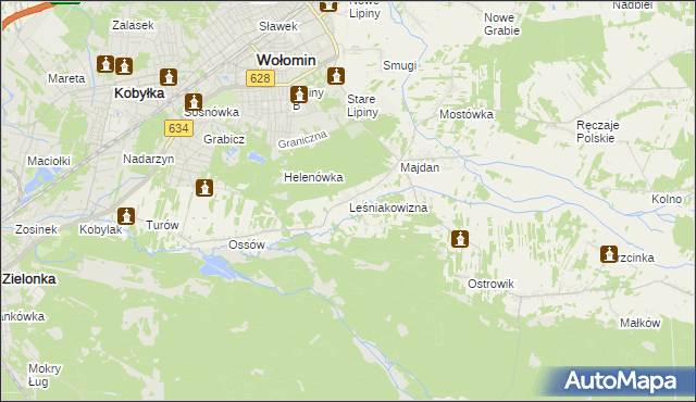 mapa Leśniakowizna, Leśniakowizna na mapie Targeo