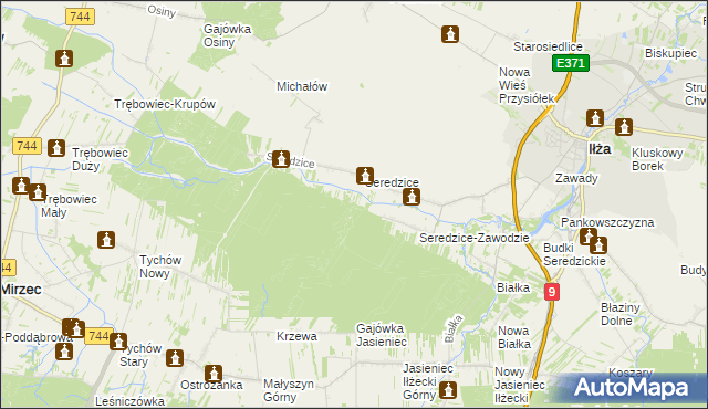 mapa Leśniczówka Seredzice, Leśniczówka Seredzice na mapie Targeo