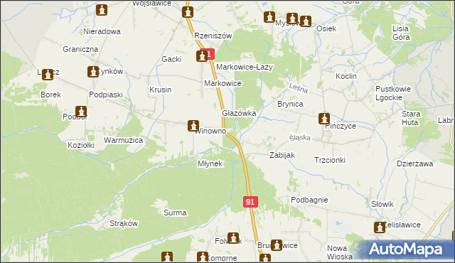 mapa Leśniczówka Winowno, Leśniczówka Winowno na mapie Targeo