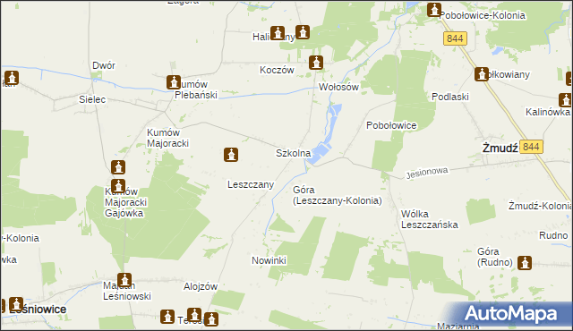 mapa Leszczany-Kolonia, Leszczany-Kolonia na mapie Targeo