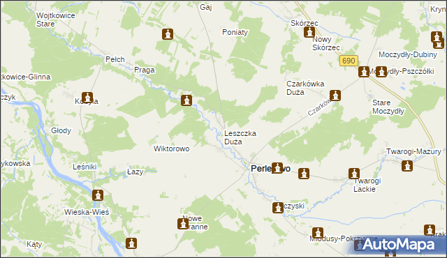 mapa Leszczka Duża, Leszczka Duża na mapie Targeo