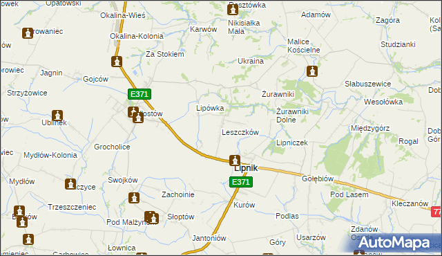 mapa Leszczków, Leszczków na mapie Targeo