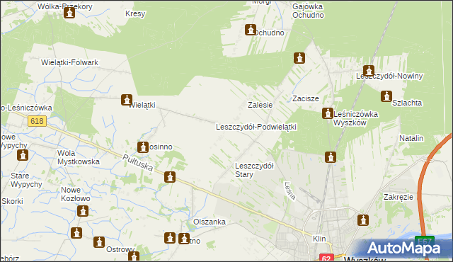 mapa Leszczydół-Działki, Leszczydół-Działki na mapie Targeo