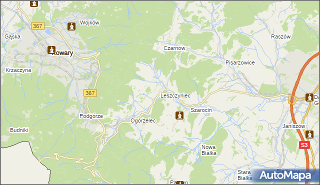 mapa Leszczyniec, Leszczyniec na mapie Targeo