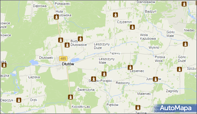 mapa Leszczyny Małe, Leszczyny Małe na mapie Targeo