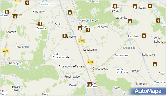 mapa Leszkomin, Leszkomin na mapie Targeo