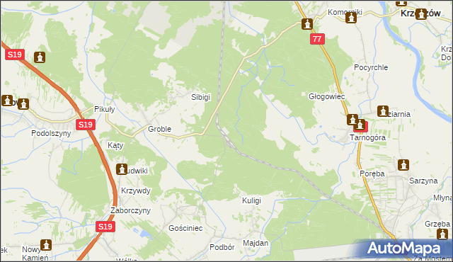 mapa Łętownia gmina Jeżowe, Łętownia gmina Jeżowe na mapie Targeo