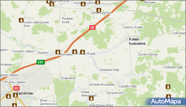 mapa Łętowo-Dąb, Łętowo-Dąb na mapie Targeo