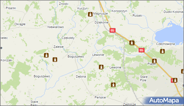 mapa Lewonie, Lewonie na mapie Targeo