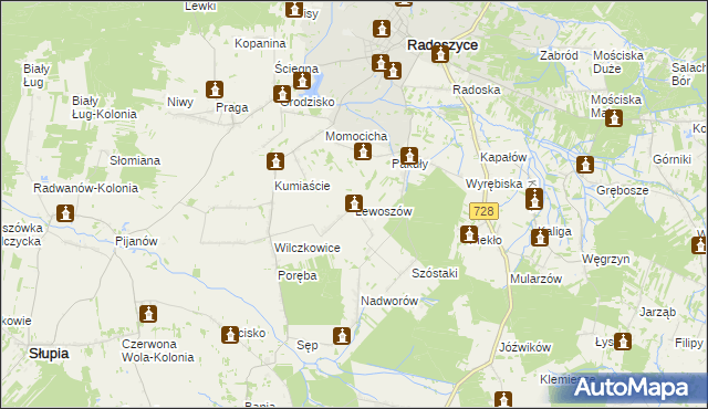 mapa Lewoszów, Lewoszów na mapie Targeo