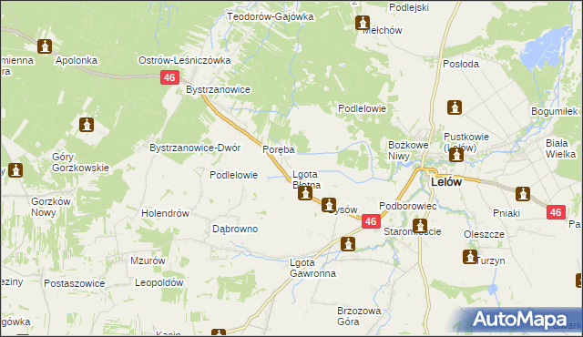 mapa Lgota Błotna, Lgota Błotna na mapie Targeo